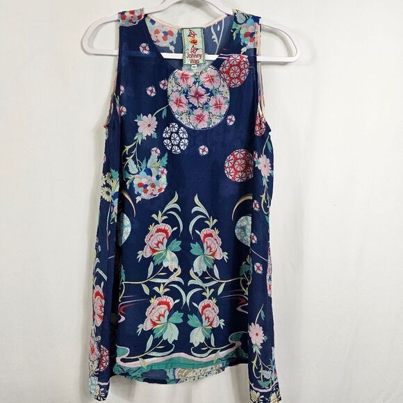 Johnny Was Sleeveless Floral Tunic in Blue - Size XS - Picture 1 of 8